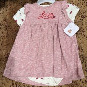 Pink/redish Love Bug Baby Dress